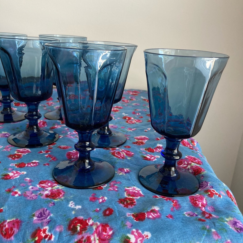 Vintage wine goblets - Antique Dark Blue